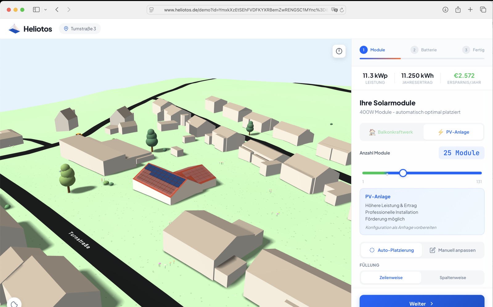 Heliotos Konfigurator auf Notebook